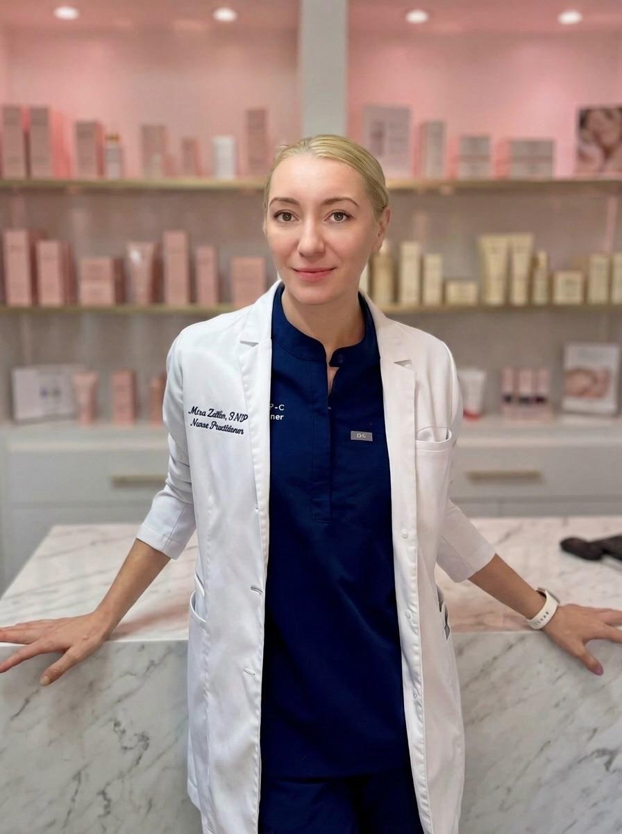 Clean, professional medical spa treatment room with neutral tones at MZA MIAMI in Aventura